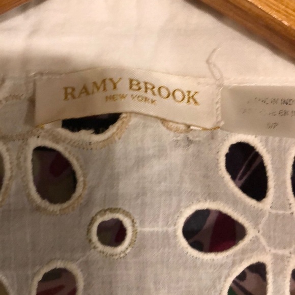 Ramy Brook Women’s S Gary White Cut Out Cover Up Top Button Down Floral Eyelet - Picture 10 of 10